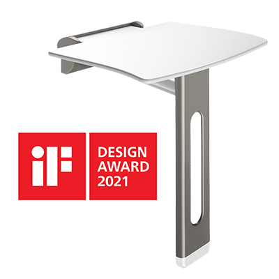 iF DESIGN AWARD 2021: nagrodzone składane siedzisko natryskowe BE-LINE® z podporą